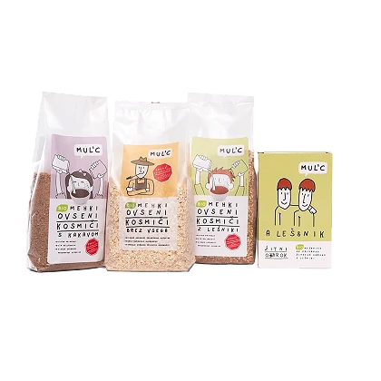 Mul'c, bio žitni obroki in kakavov napitek